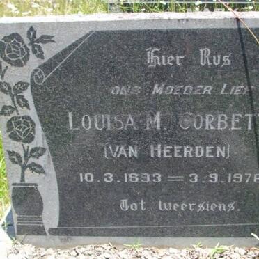 CORBETT Louisa M. nee VAN HEERDEN 1893-1976