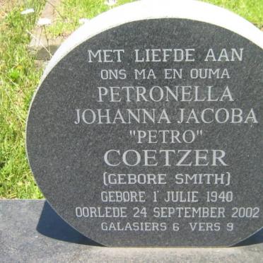 COETZER Petronella Johanna Jacoba nee SMITH 1940-2002