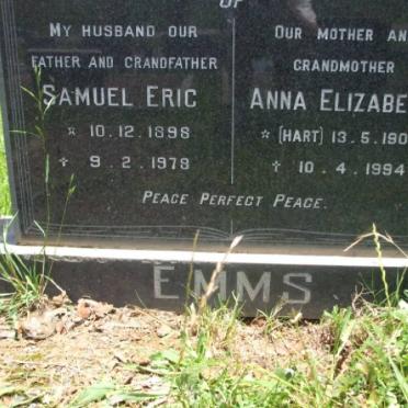 EMMS Samuel Eric 1898-1978 &amp; Anna Elizabeth HART 1903-1994