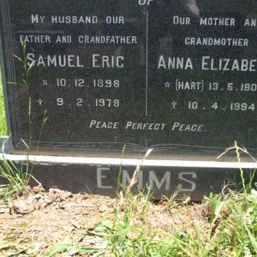 EMMS Samuel Eric 1898-1978 &amp; Anna Elizabeth HART 1903-1994