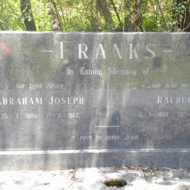 FRANKS Abraham Joseph 1885-1962 &amp; Rachel 1896-1973