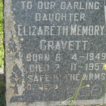 GRAVETT Elizabeth Memory 1949-1957