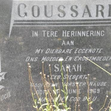 GOUSSARD Sarah nee SIEBERT -1969