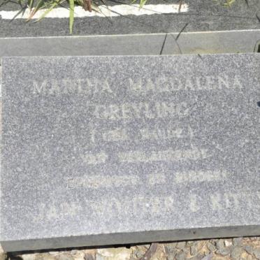 GREYLING Martha Magdalena