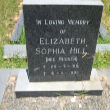 HILL Elizabeth Sophia nee RIGGIEN 1961-1995