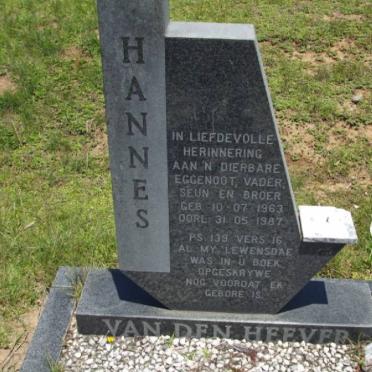HEEVER Hannes, van den 1963-1987
