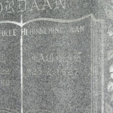 JORDAAN Matt 1922-1990 &amp; Jackie 1927- 