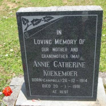 KOEKEMOER Annie Catherine nee CAMPBELL 1914-1991
