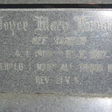 KRUGER Joyce Mary nee GARDEN 1914-1987