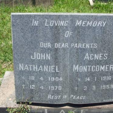 LAKE John Nathaniel 1904-1978 &amp; Agnes Montgomery 1916-1959