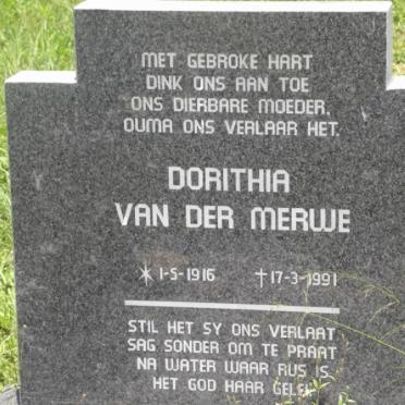 MERWE Dorithia, van der 1916-1991