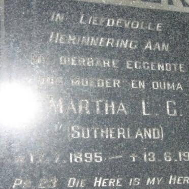 MULLER Martha LG nee SUTHERLAND 1895-1976