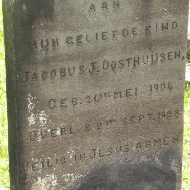 OOSTHUIJSEN Jacobus J. 1906-1923