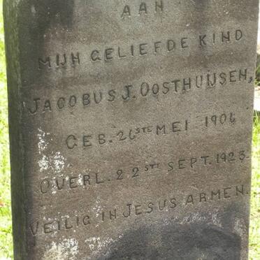 OOSTHUIJSEN Jacobus J. 1906-1923