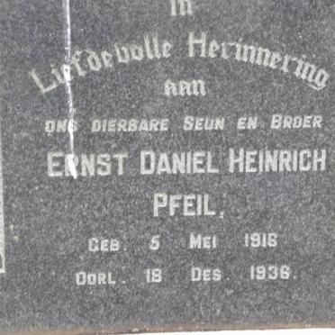 PFEIL Ernst Daniel Heinrich 1916-1936