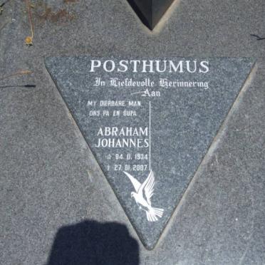 POSTHUMUS Abraham Johannes 1934-2007