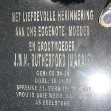 RUTHERFORD J.M.M. nee MARAIS 1929-1998
