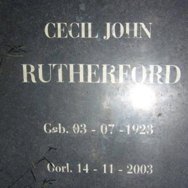 RUTHERFORD Cecil John 1923-2003
