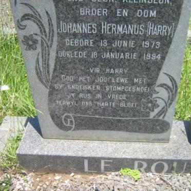 ROUX Johannes Hermanus, le 1973-1994