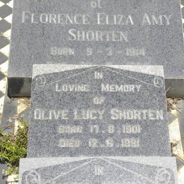 SHORTEN Paul 1865-1916 &amp; Amy Edith Evelyn :: SHORTEN Florence Eliza Amy 1914- :: SHORTEN Olive Lucy 1901-1981
