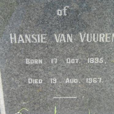 VUUREN Hansie, van 1895-1967