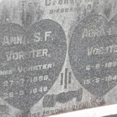 VORSTER Abraham J. 1882-1943 &amp; Anna S.F. VORSTER 1888-1948