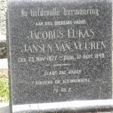 VUUREN Jacobus Lukas, Jansen van 1877-1949
