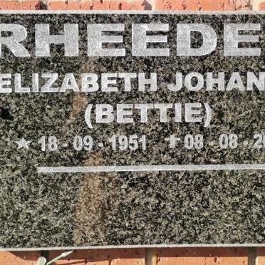 RHEEDER Elizabeth Johanna 1951-2005