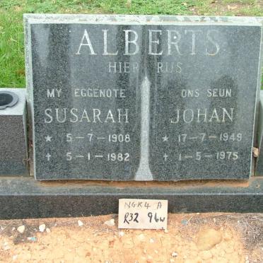 ALBERTS Susarah 1908-1982 :: ALBERTS Johan 1949-1975 :: ALBERTS Stephen Lambertus 1946-1965