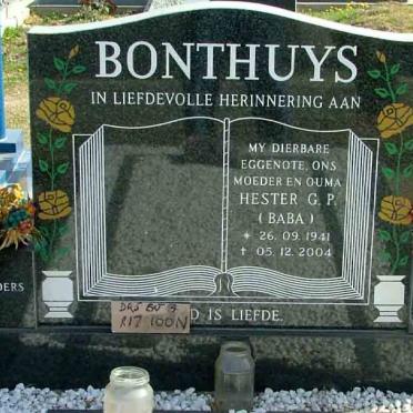 BONTHUYS Hester G.P. 1941-2004