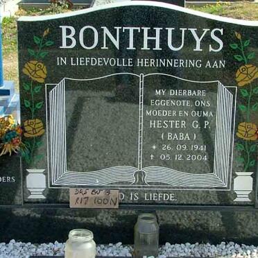 BONTHUYS Hester G.P. 1941-2004