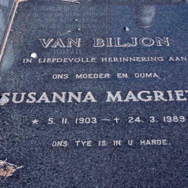 BILJON Susanna Magrieta, van 1903-1989