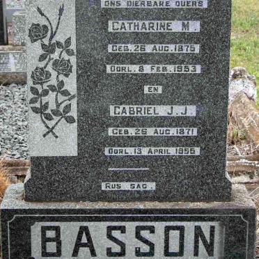 BASSON Gabriel J.J. 1871-1955 &amp; Catharine M. 1875-1953