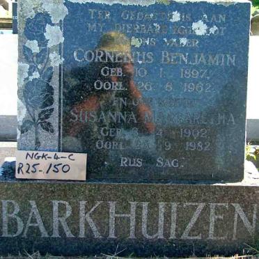 BARKHUIZEN Cornelius Benjamin 1897-1962 &amp; Susanna Margaretha 1902-1982
