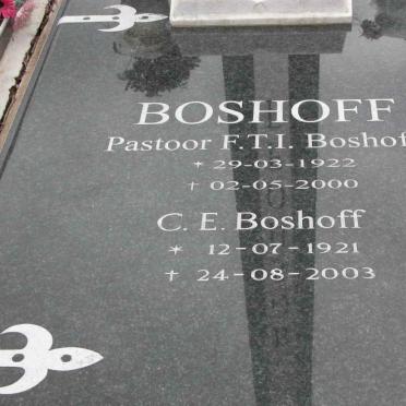 BOSHOFF F.T.I. 1922-2000 &amp; C.E. 1921-2003