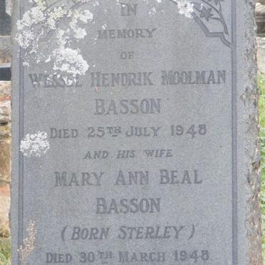 BASSON Wessel Hendrik Moolman -1948 &amp; Mary Ann Beal STERLEY -1948