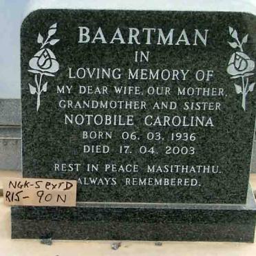 BAARTMAN Notobile Carolina 1936-2003