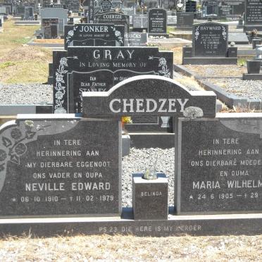 CHEDZEY Neville Edward 1910-1979 &amp; Maria Wilhelmina 1905-1982