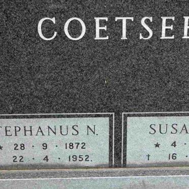 COETSEE Stephanus N. 1872-1952 &amp; Susanna R. 1888-1976