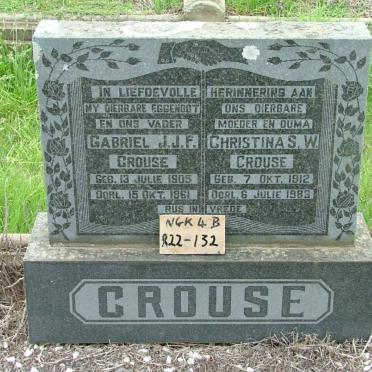 CROUSE Gabriel J.J.F. 1905-1961 &amp; Christina S.W. 1912-1983