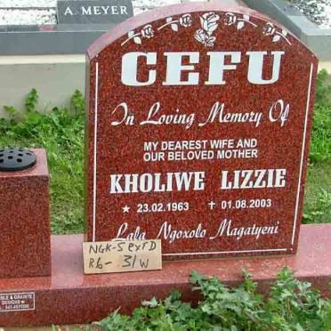 CEFU Kholiwe Lizzie 1963-2003