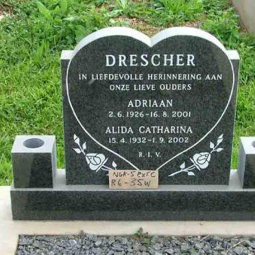 DRESCHER Adriaan 1926-2001 &amp; Alida Catharina 1932-2002