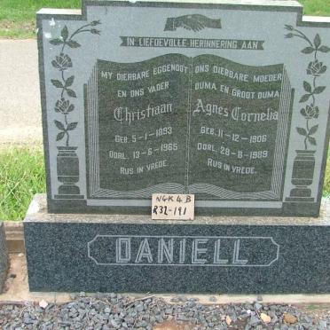 DANIELL Christiaan 1893-1965 &amp; Agnes Cornelia 1906-1989