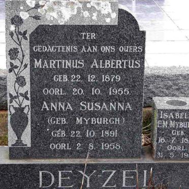 DEYZEL Martinus Albertus 1879-1955 &amp; Anna Susanna MYBURGH 1891-1958