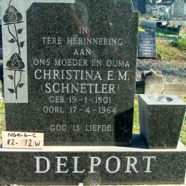 DELPORT Christina E.M. nee SCHNETLER 1901-1964