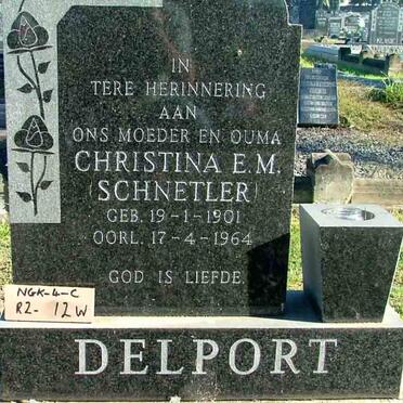 DELPORT Christina E.M. nee SCHNETLER 1901-1964