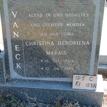 ECK Christina Hendriena Marais, van 1920-1989