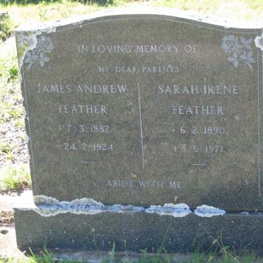 FEATHER James Andrew 1882-1924 &amp; Sarah Irene 1890-1971
