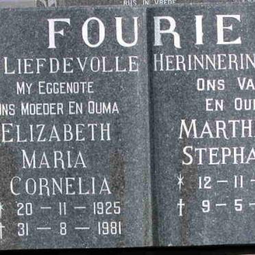 FOURIE Marthinus Stephanus 1921-2001 &amp; Elizabeth Maria Cornelia 1925-1981