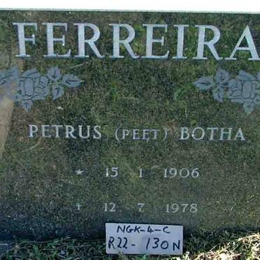 FERREIRA Petrus Botha 1906-1978